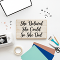 Motivational Quote SVG Bundle mockup with wooden sign and Cricut machine